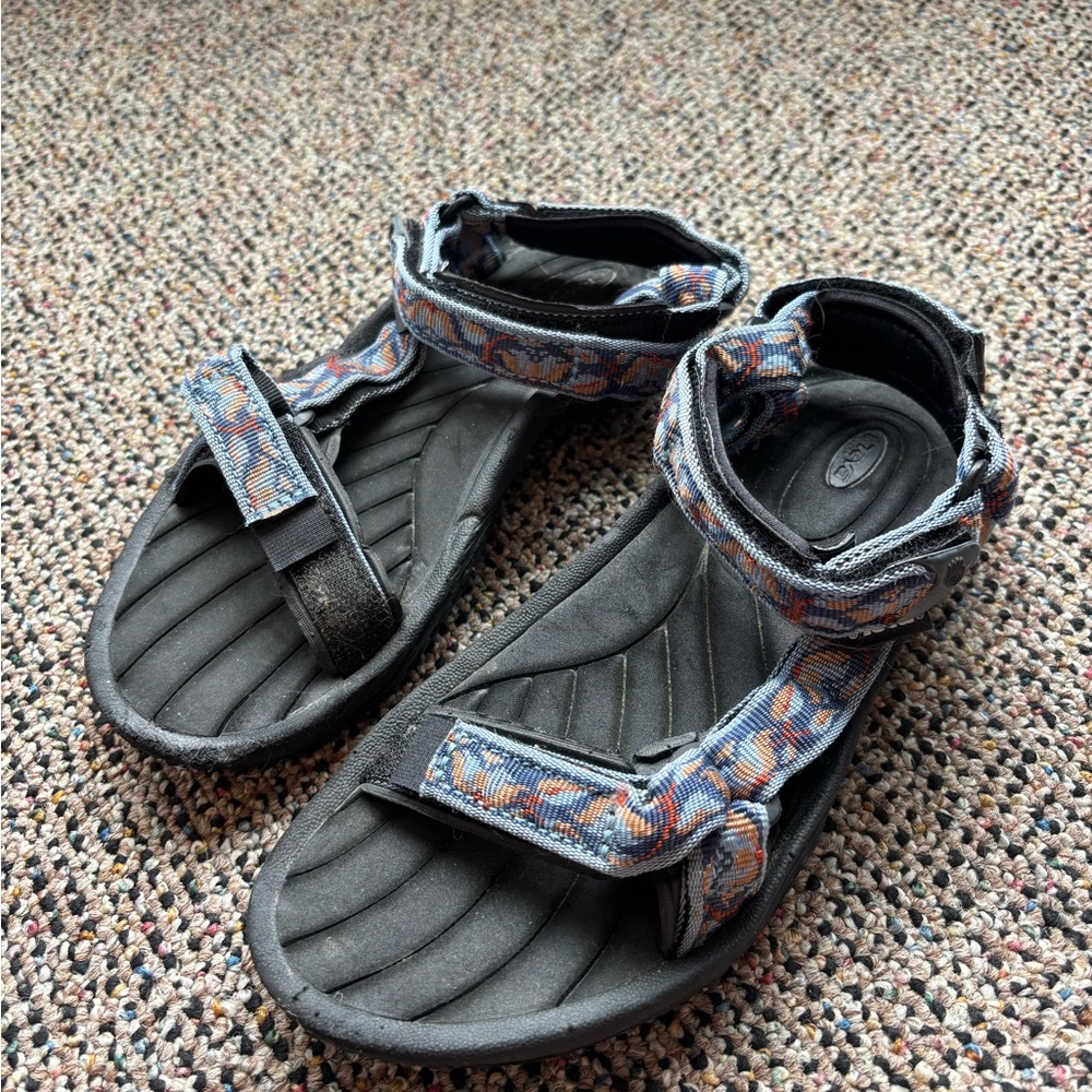 Teva Black and Blue Patterned Sandals